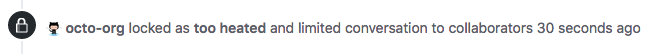 Screenshot of GitHub locked conversation